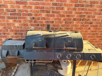 oklahoma Joe gas charcoal combo smoker