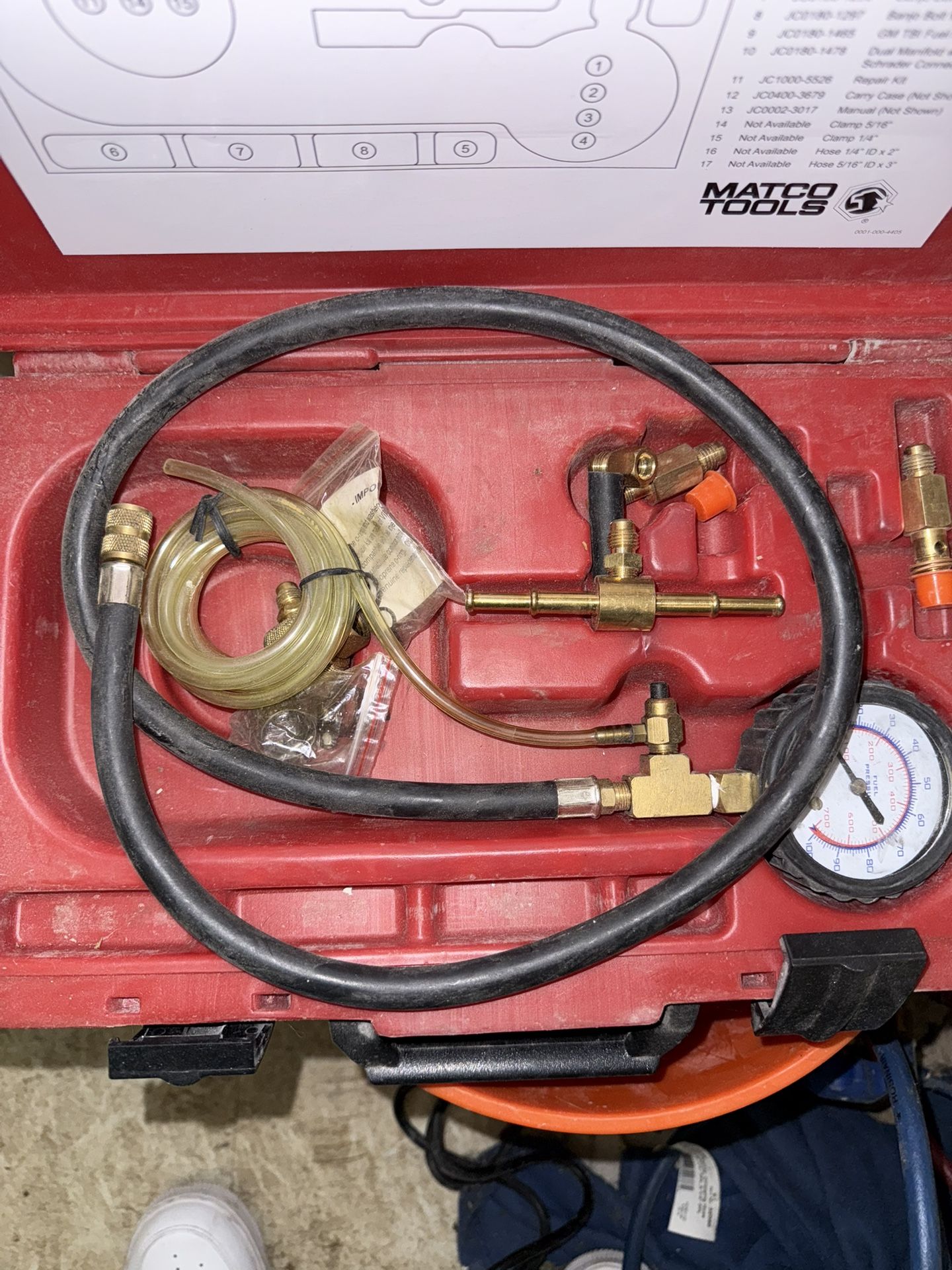 fit500 fuel pressure kit matco tools