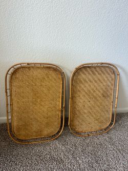 Set of 2 Bamboo Trays