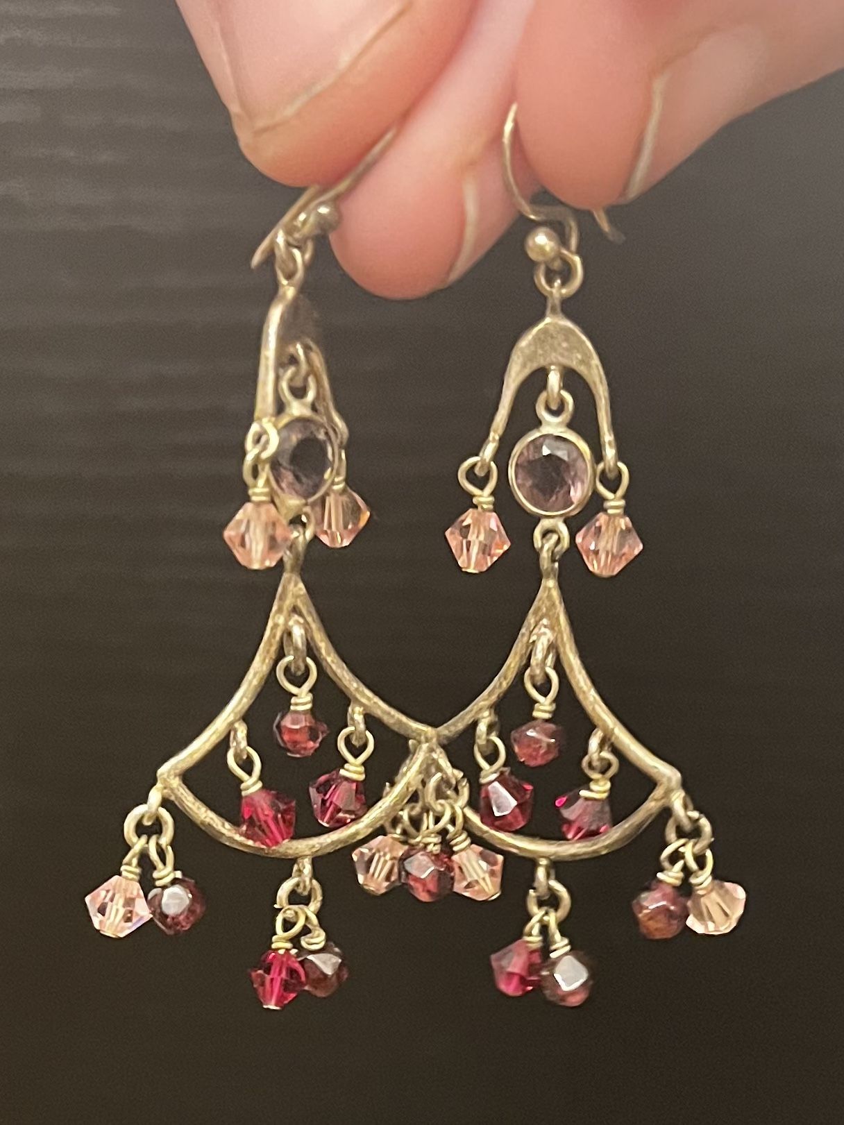 3 Pairs Of Vintage Costume Jewelry Earrings