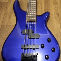 Beautiful Five String Royal Blue Rogue Bass Guitar