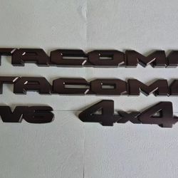 4PCS KIT BLACKOUT OVERLAY OEM EMBLEM BADGE Fit For 2016-2020 TOYOTA TACOMA V6