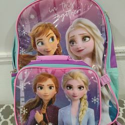 Frozen Bookbag With Lunch Box New