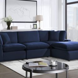 💥BLACK FRIDAY IS HERE 💥Blue Sofa w/ Ottoman 🔥SPECIAL PRICE🔥 👍90 To 120 days FREE FINANCING ❗ 