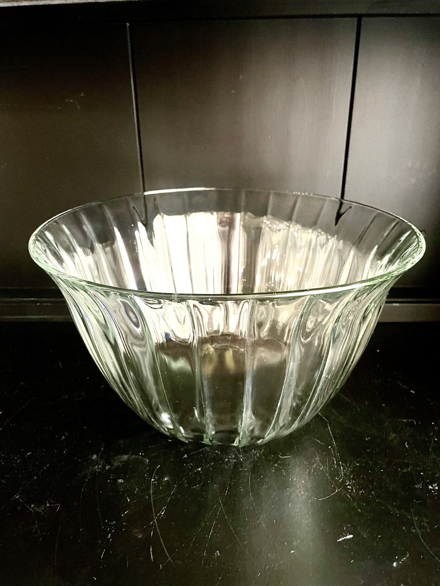 Toscany Collection "Celebration" - 12" Glass Fluted Optic Punch Bowl Salad Bowl