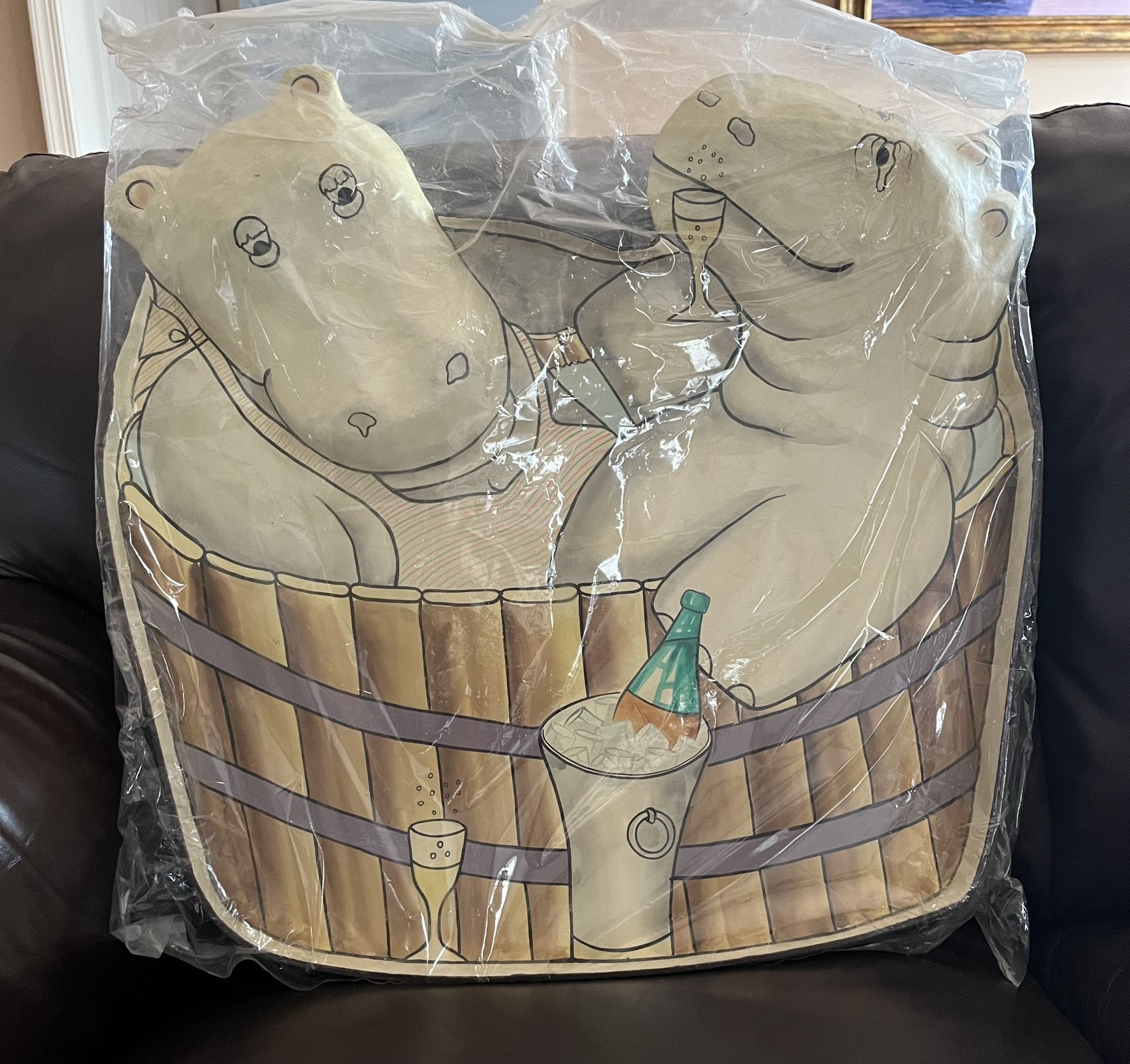 Hippos In a Hot Tub Serving Tray NEW