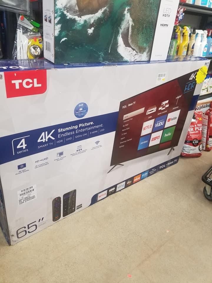 New 65 Roku Tcl 4K Smart Tv $299.00!!