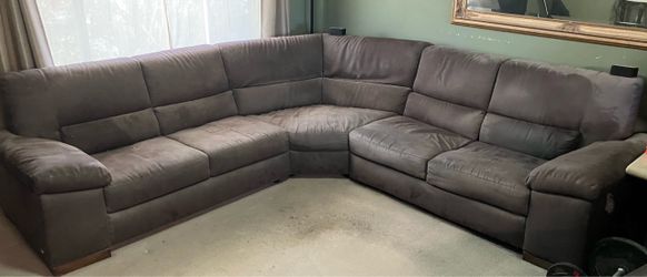 Italsofa Fabric Microsuede Sectional Sofa