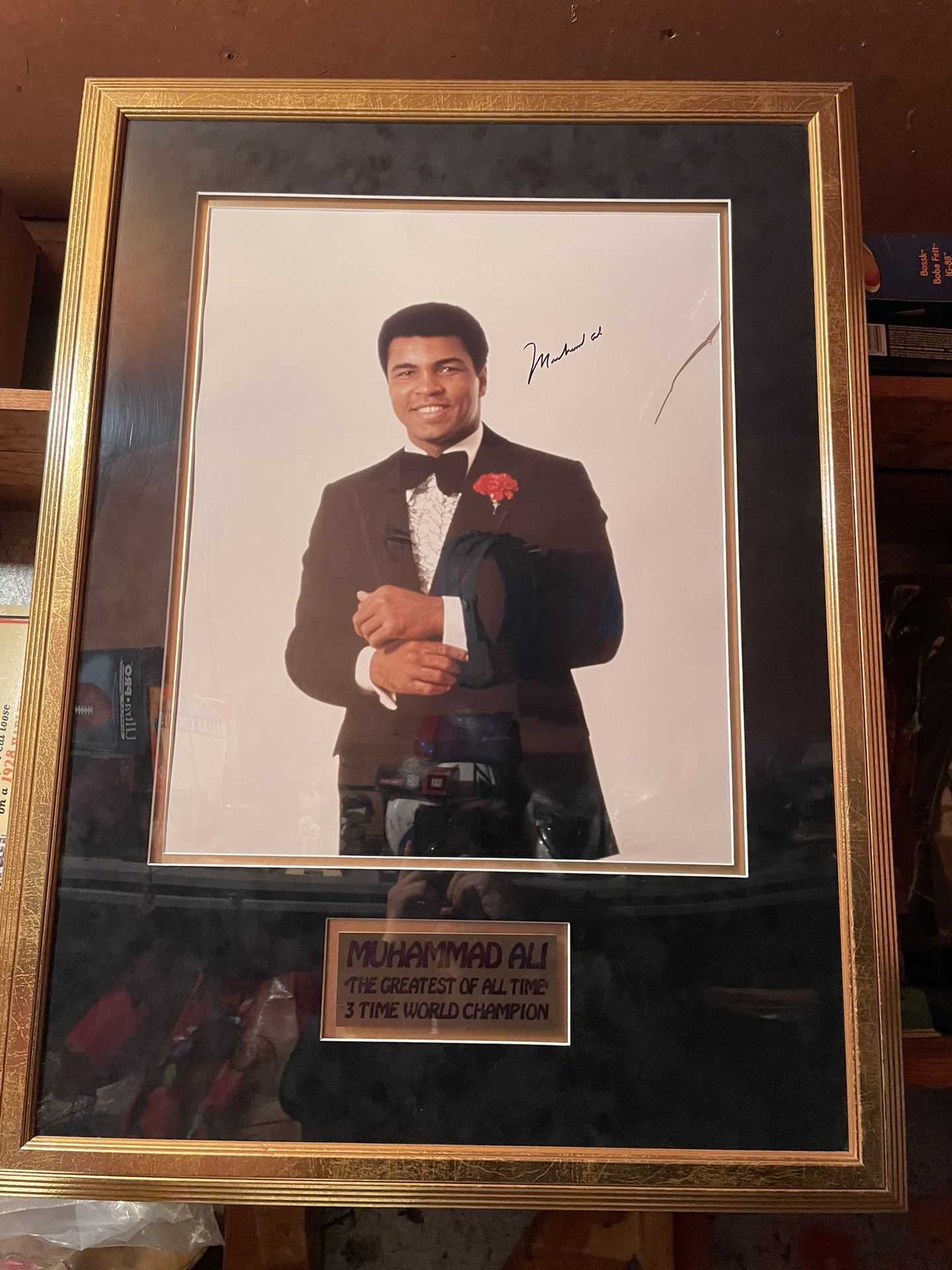 Framed Autographed Muhammad Ali Portrait W/ Authenticity 