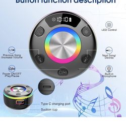 OYIB Bluetooth Shower Speaker, Portable Bluetooth Speaker 360° HD Sound, RGB Lights, IPX7 Waterproof Wireless Speaker with Suction Cup and Mic, Shower