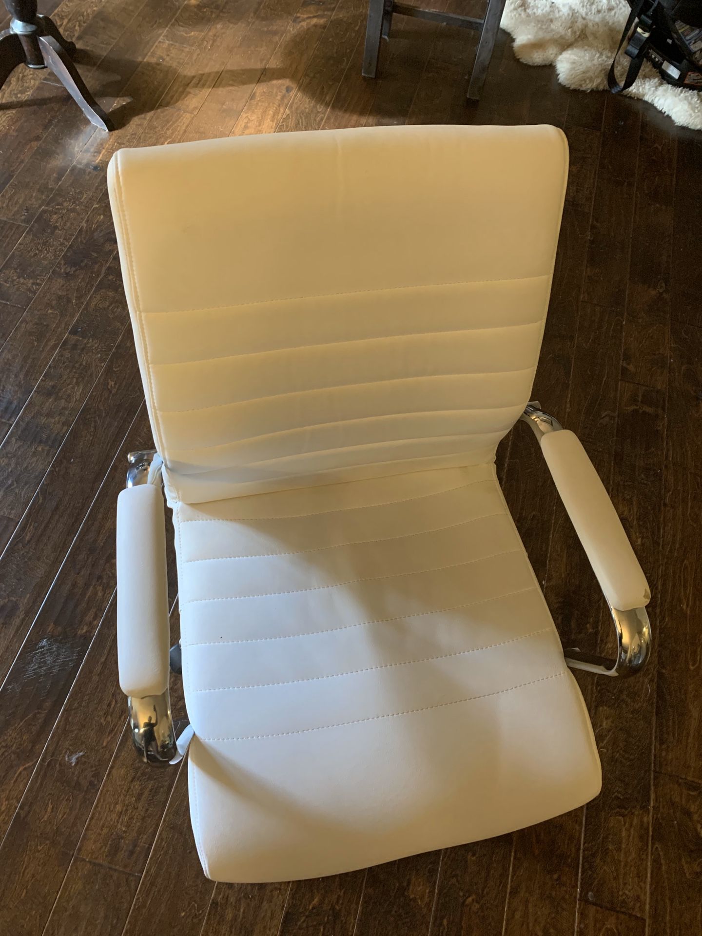 White leather office chair