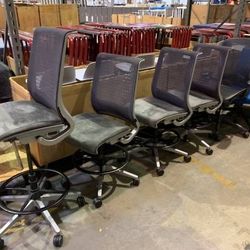 Steel Case  Stool To Chair Height.     Adjust 