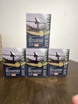 4 Outdoor Garden Lights And A Box Of String Lights