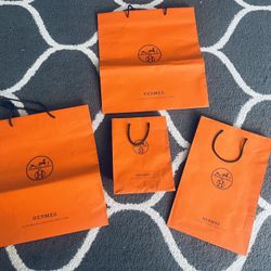 Authentic Hermes shopping bags