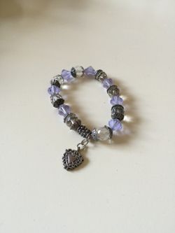 Handmade bracelet with heart charm