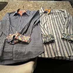 Two  Robert Graham Dress Shirts 