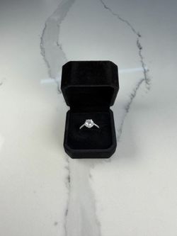 1ct Moissanite Halo Ring, Adjustable Size, GRA Certified