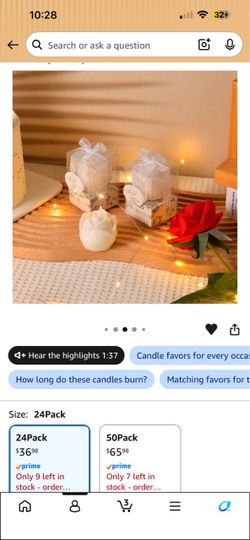 Shower Gift Elegant Rose Candle