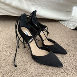Steve Madden Black Suede Heels – Size 6.5M/38