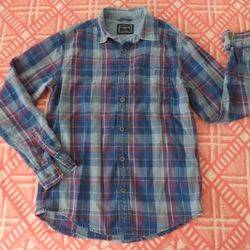 j peterman plaid button up shirt S