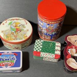 Lot Of 6 Assorted Tin Cans
