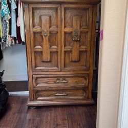 vintage wood armoire