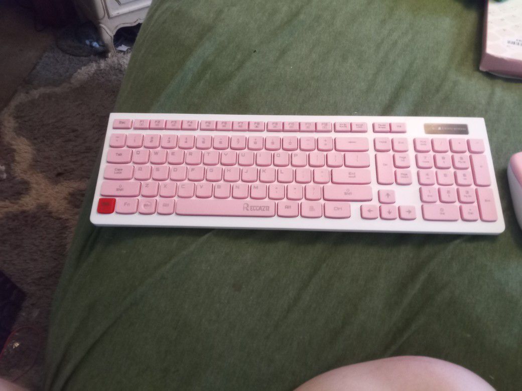 Keyboard And Mouse Pink And White