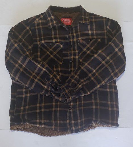 COLEMAN Sherpa Lined Plaid Flannel Size XLarge Jacket