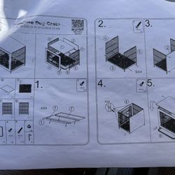 Dog Crate Furniture, 43”Modern Dog Cage, Removable Pull-Out Tray, (Brown) 