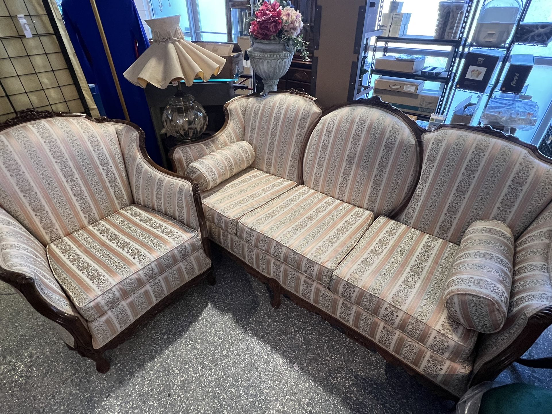 Antique Sofa And Chair (LIKE NEW)