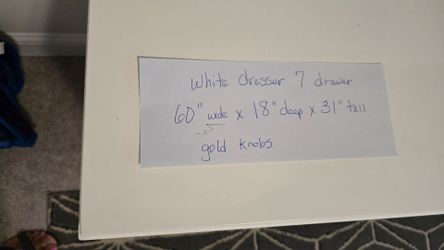 White 7 drawer dresser