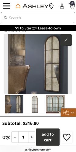 Brand New Uttermost Amiel Arched Brown Mirror