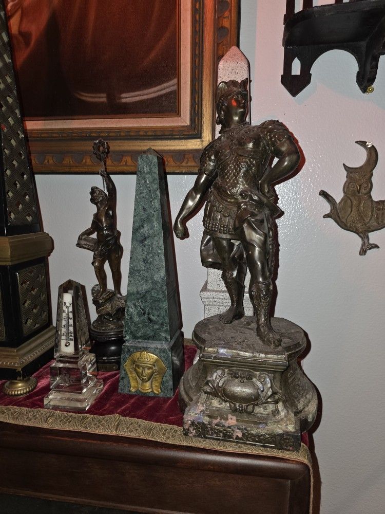 Antique Statue Musketeer Spelter