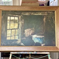 Framed Andrew Wyeth “Split Ash Basket” Art Print – Vintage DIA Provenance
