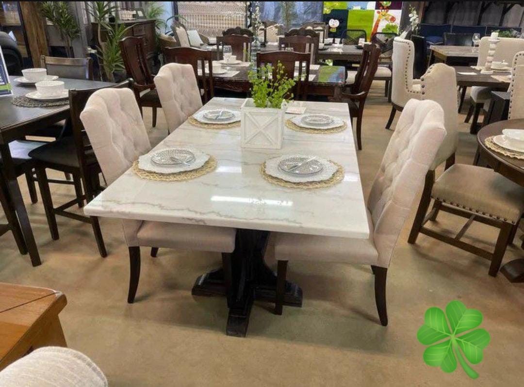 Gerardo Real Marble Dinings Sets Tables and 4 Chairs Finance and Delivery Available