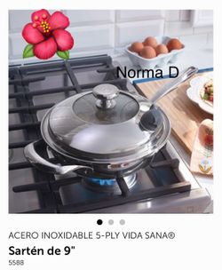 Sartén de 9” vida sana 5 ply Nuevo en su caja precio fijo. 🌺 princess house 🌺