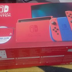 Red Mario Nintendo Switch With 8 Pokémon Game's 