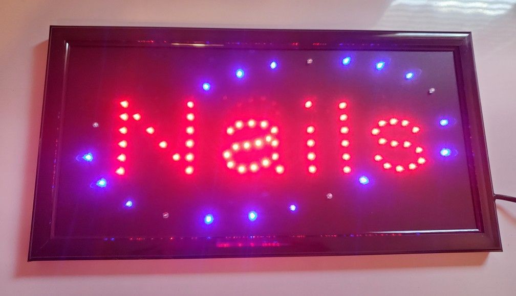 NAILS Blinking LED Sign
