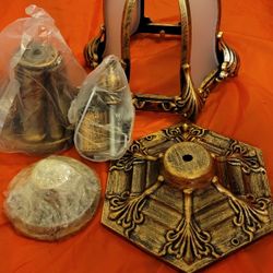 Outdoor lamp light lightning fixture new no box missing 2 glass panels