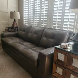 Bronze Leather Sofas (2)