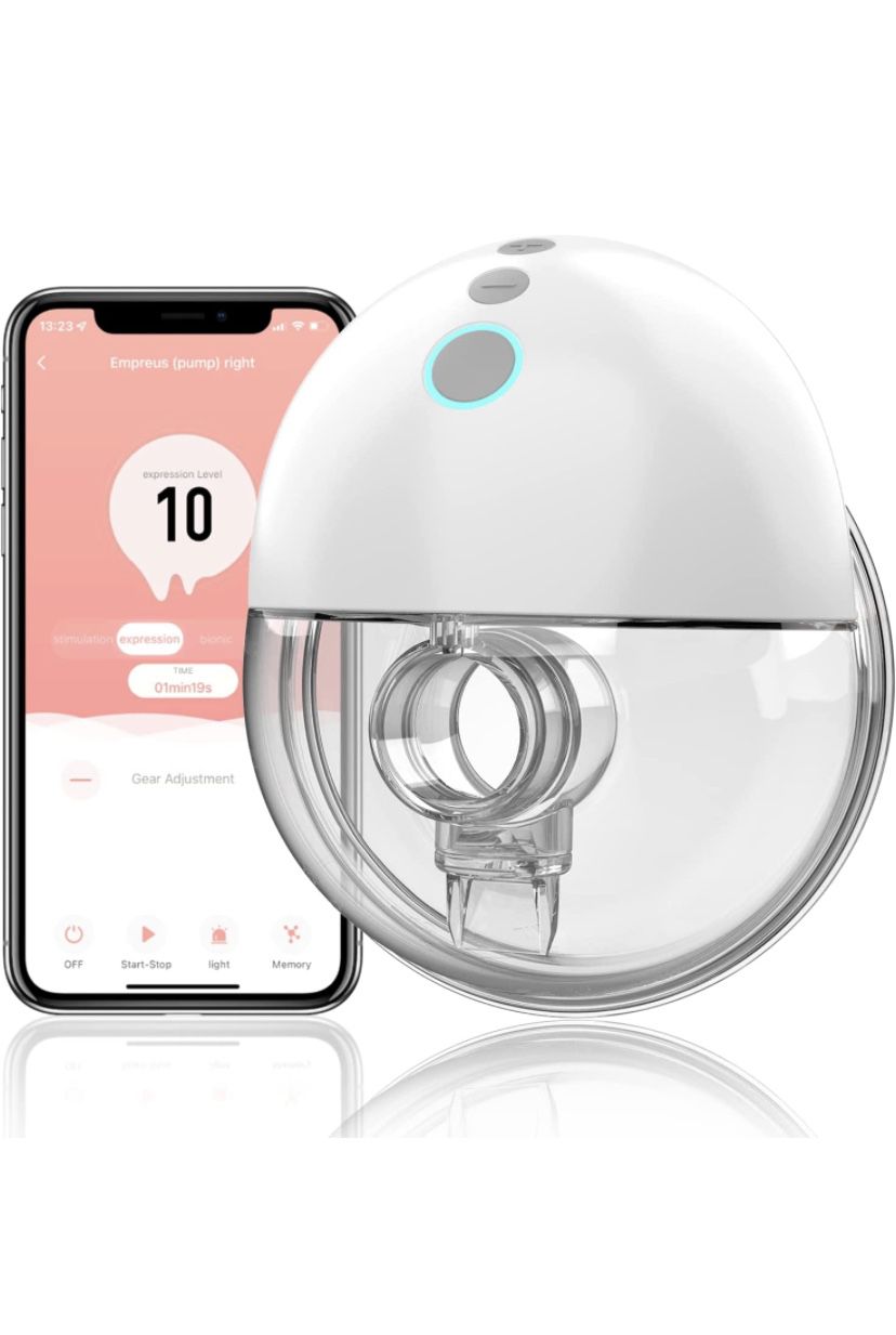 Antsiya Wearable Breast Pump with Cellphone App Control, Hands Free Breast Pump, Low Noise & Painless Electric Breast Pump, Portable Breastfeeding Bre