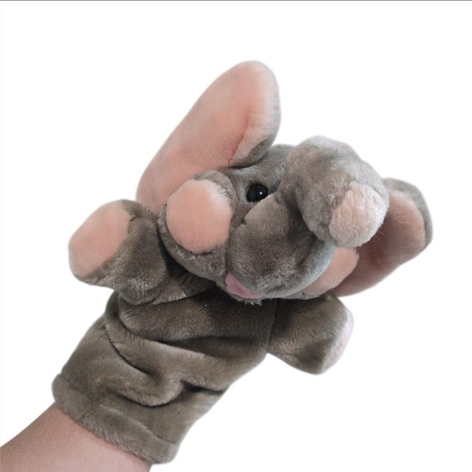 Vintage Dakin 1978 Elephant Hand Puppet Plush 12" Stuffed Animal Grey Zoo Cute