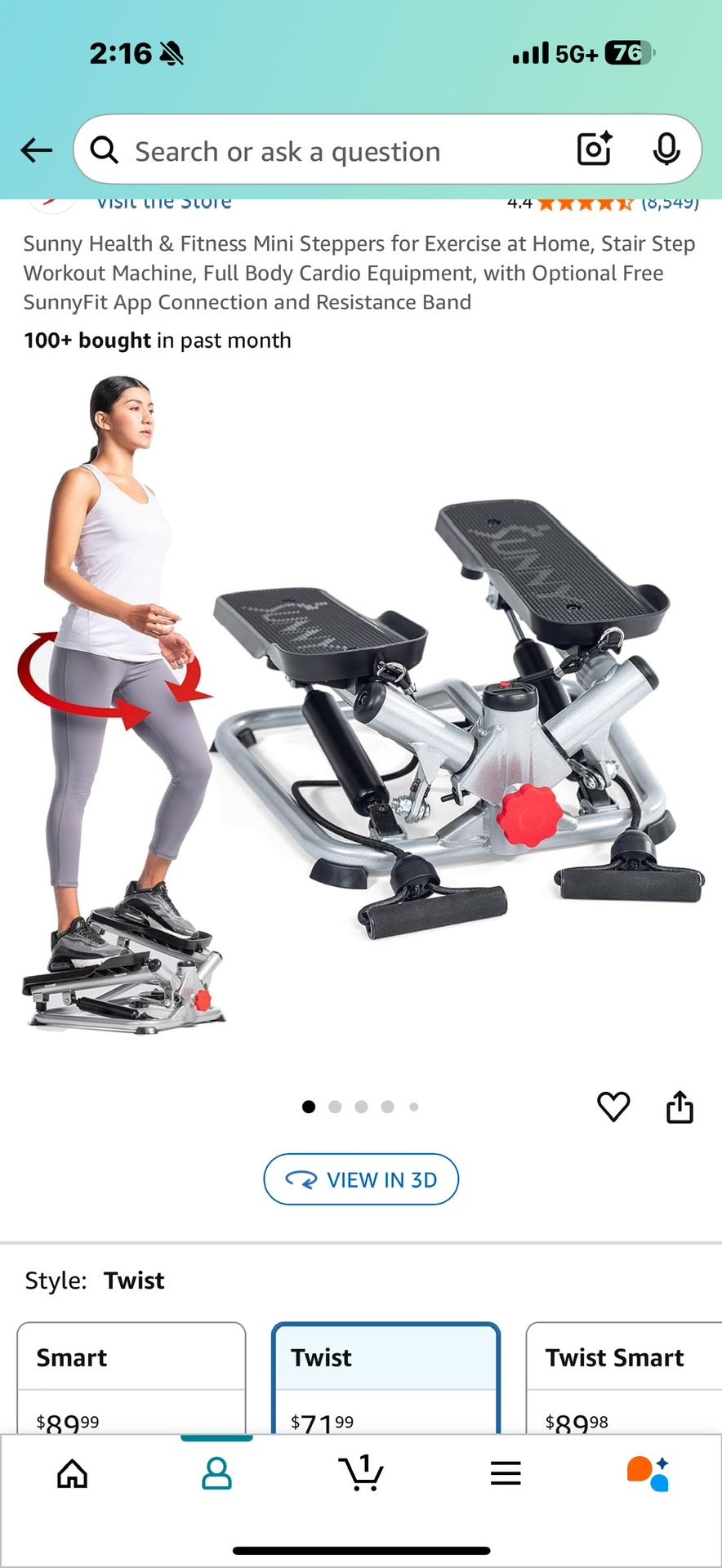 Mini Stepper With Resistance Bands