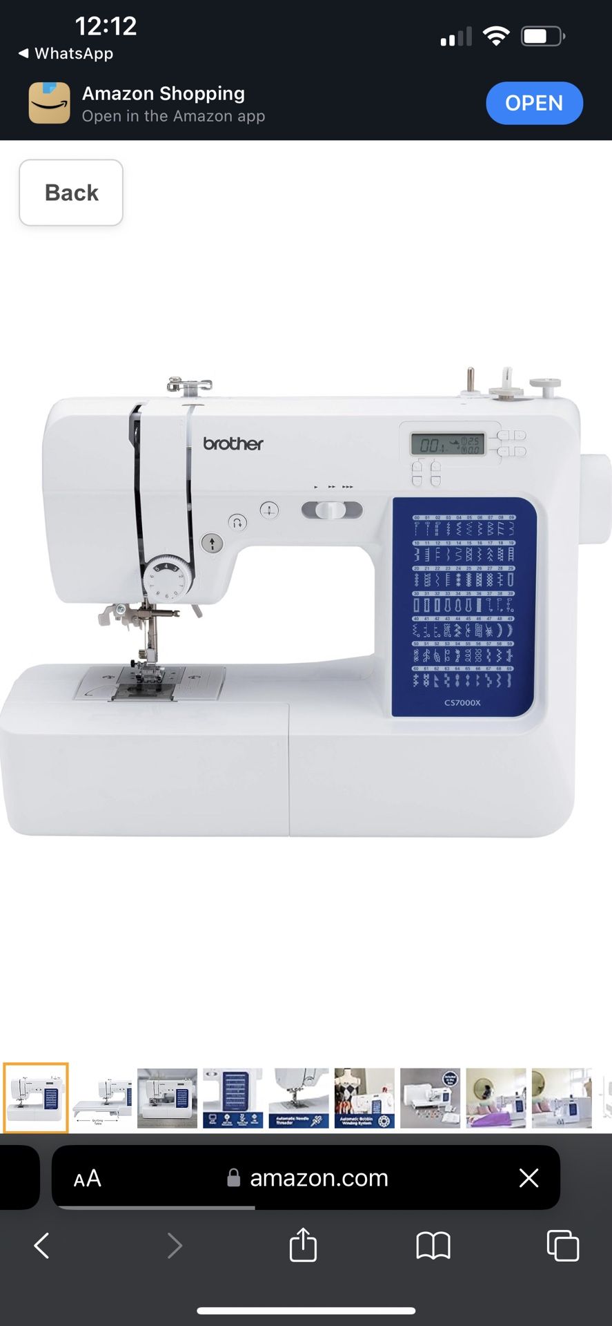 Brother CS7000X Computerized Sewing and Quilting Machine, 70 Built-in Stitches, LCD Display, Wide Table, 10 Included Feet, White