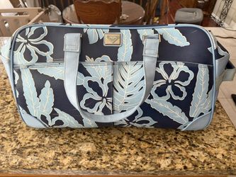 Vintage Y2K Roxy Quicksilver Hibiscus Hawaiian Blue Duffle Bag