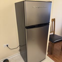 Stainless Steel Frigidaire Mini Fridge with Freezer – Clean + Works Great