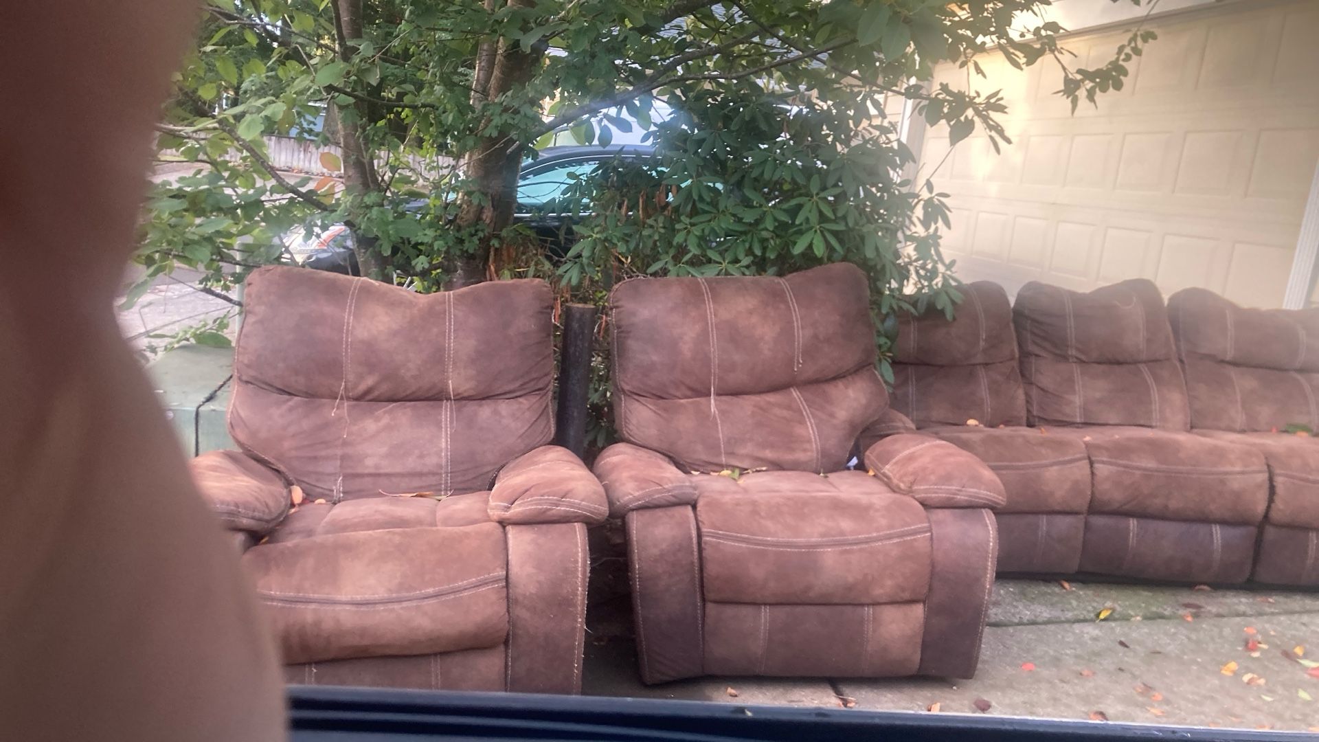 Two manual recliners and couch FREE