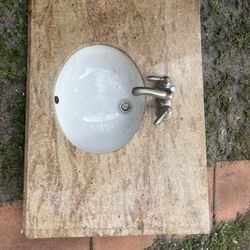Granite Top Bathroom Vanity With Sink And Faucet