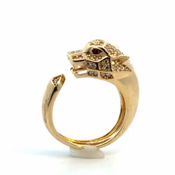 Woman’s Ladies 14k Yellow Gold CZ Cubic Zirconia Panther Wrap Ring Size 6.5 GP3131163