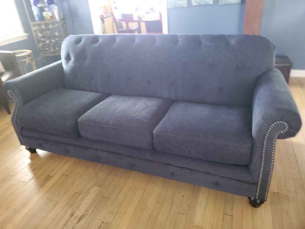 Ashley indigo couch. Stunning. MUST GO TODAY NO HOLDS